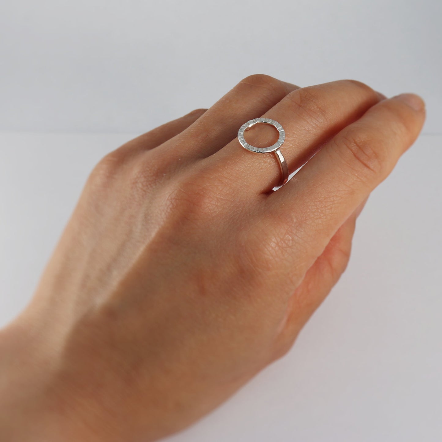 Textured circle ring - Small