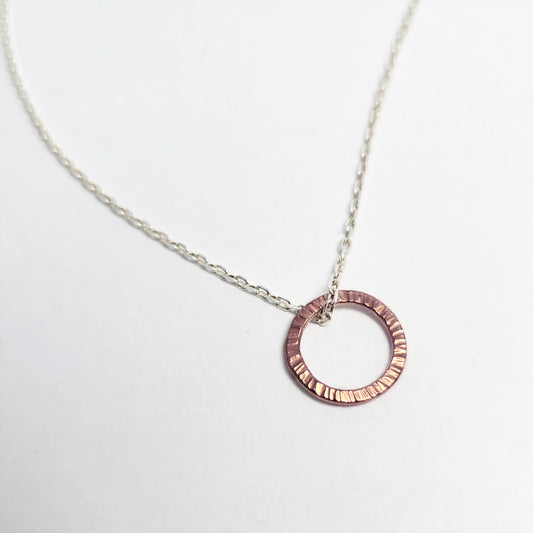 Circle Pendant Necklace Rose Gold