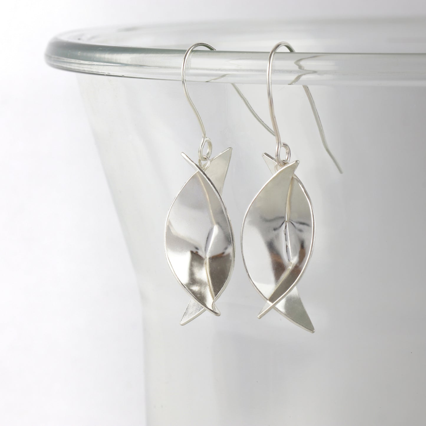 Folded Marquise Drop Earrings