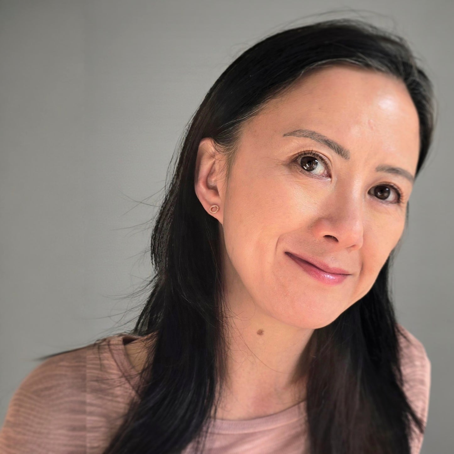 circle stud earrings rose gold by Jenny Holdsworth