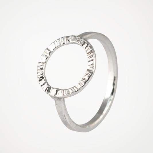 Textured circle ring - Small