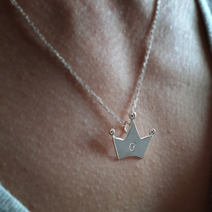 Coronation Crown necklace silver