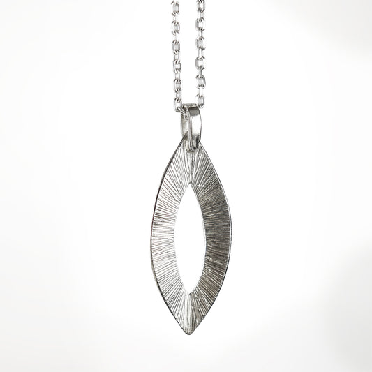 Engraved Open Marquise Necklace