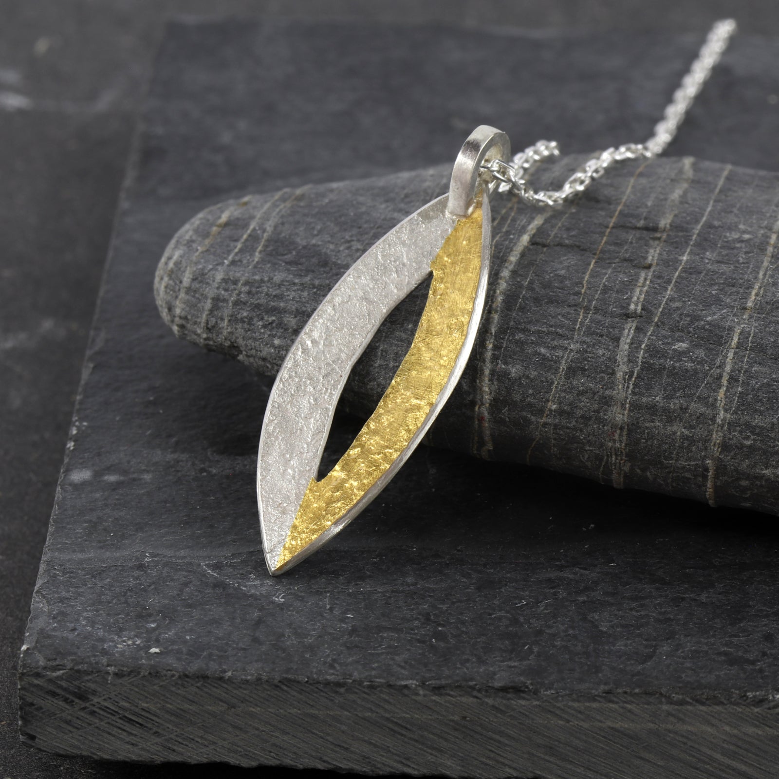 marquise-pendant-keum-boo-necklce-silver