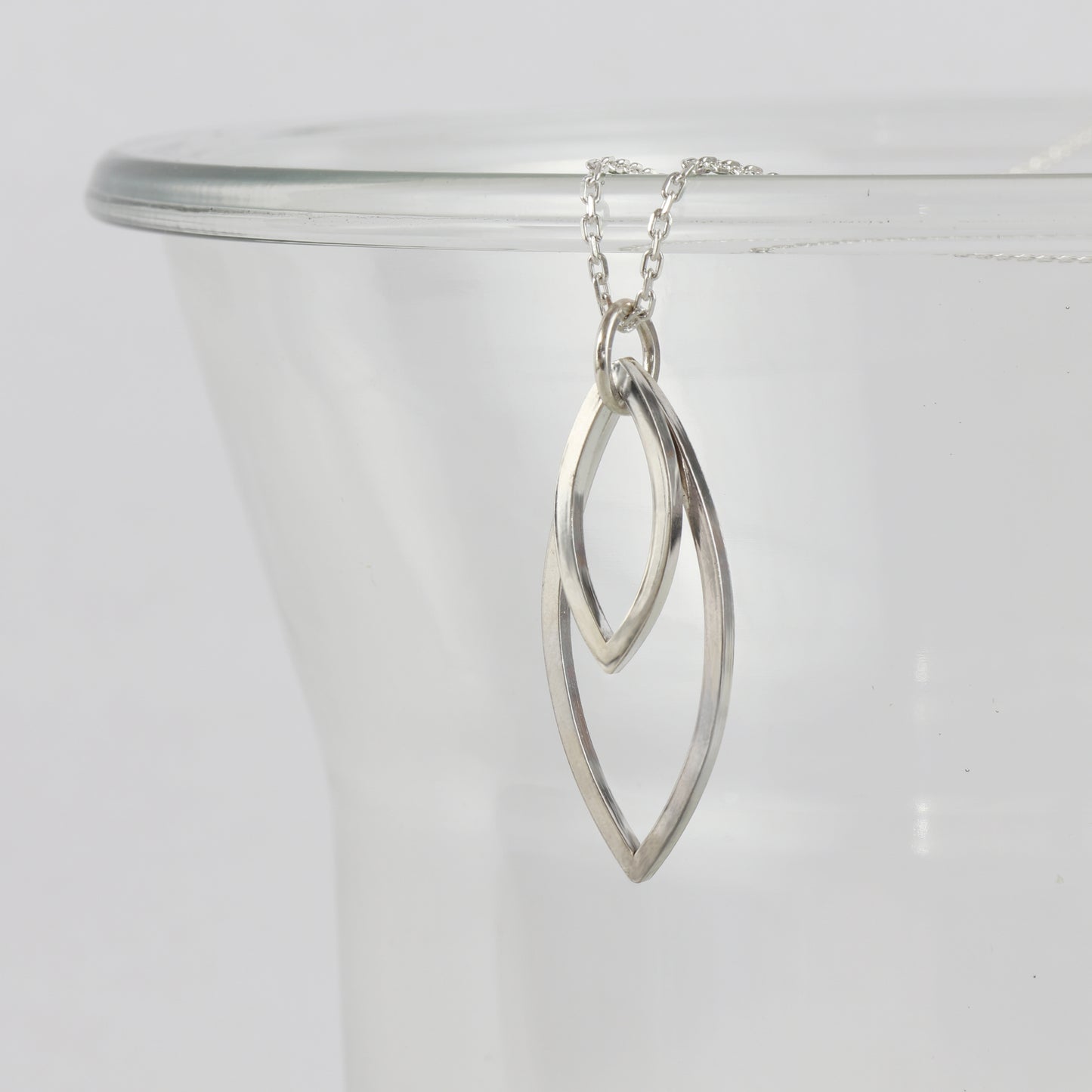 Nested marquise wire pendant