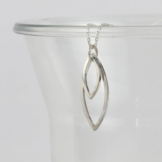 Nested marquise wire pendant
