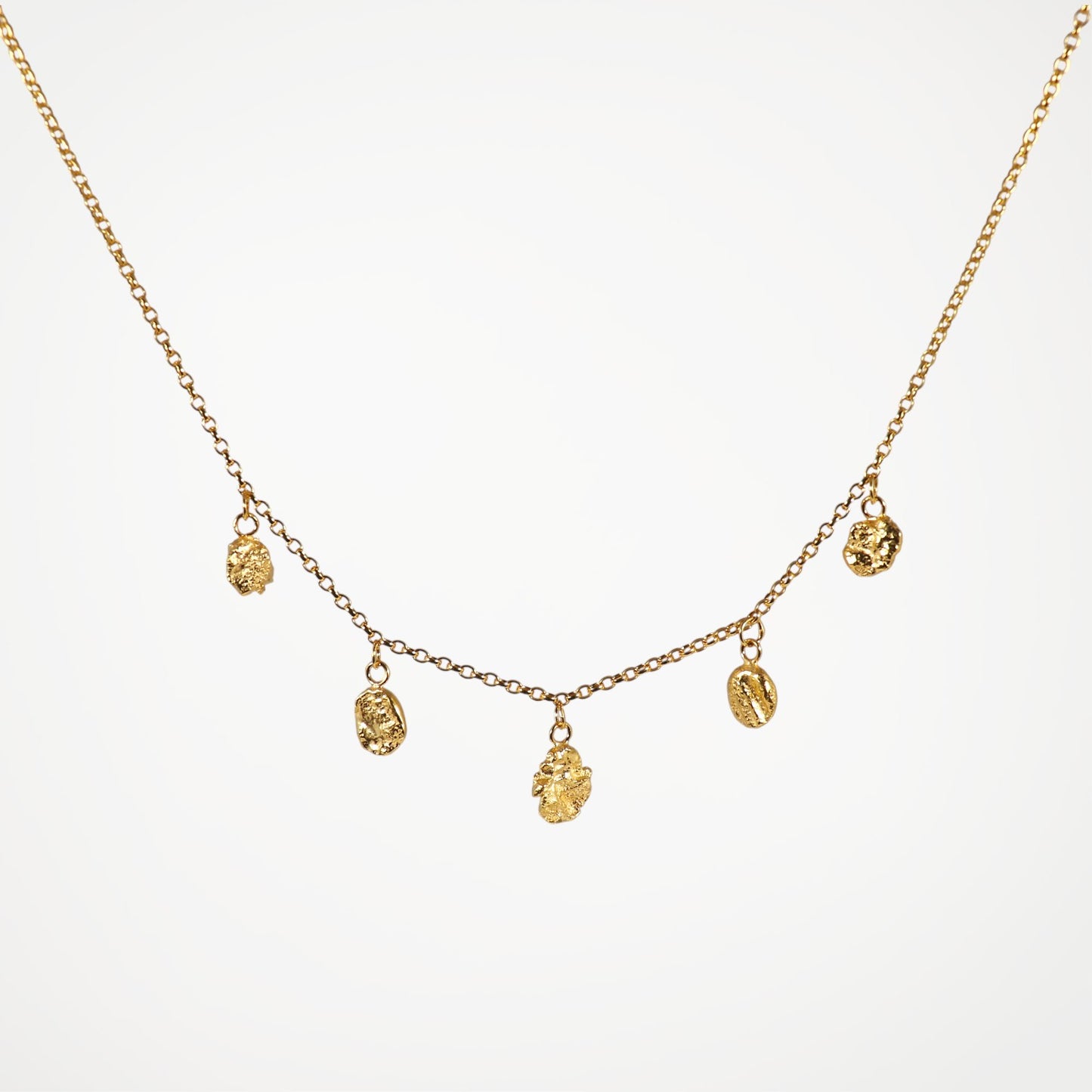 Molten Drops gold vermeil necklace with multiple molten drop details