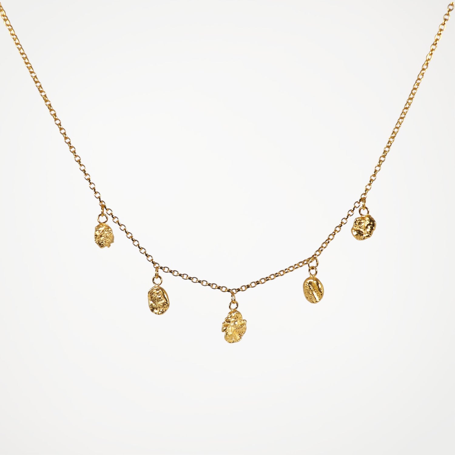 Molten Drops gold vermeil necklace with multiple molten drop details
