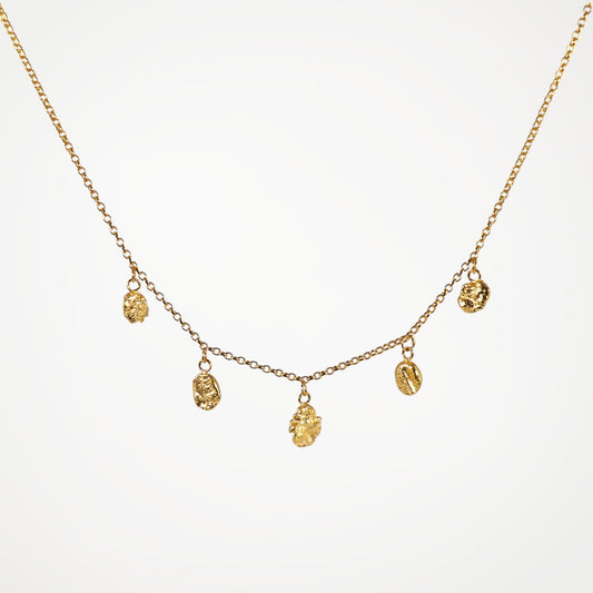 Molten Drops gold vermeil necklace with multiple molten drop details