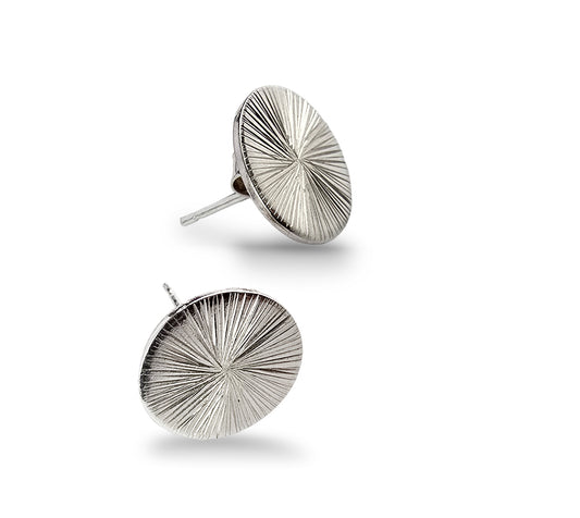 engraved-disc-stud earrings in sterling silver