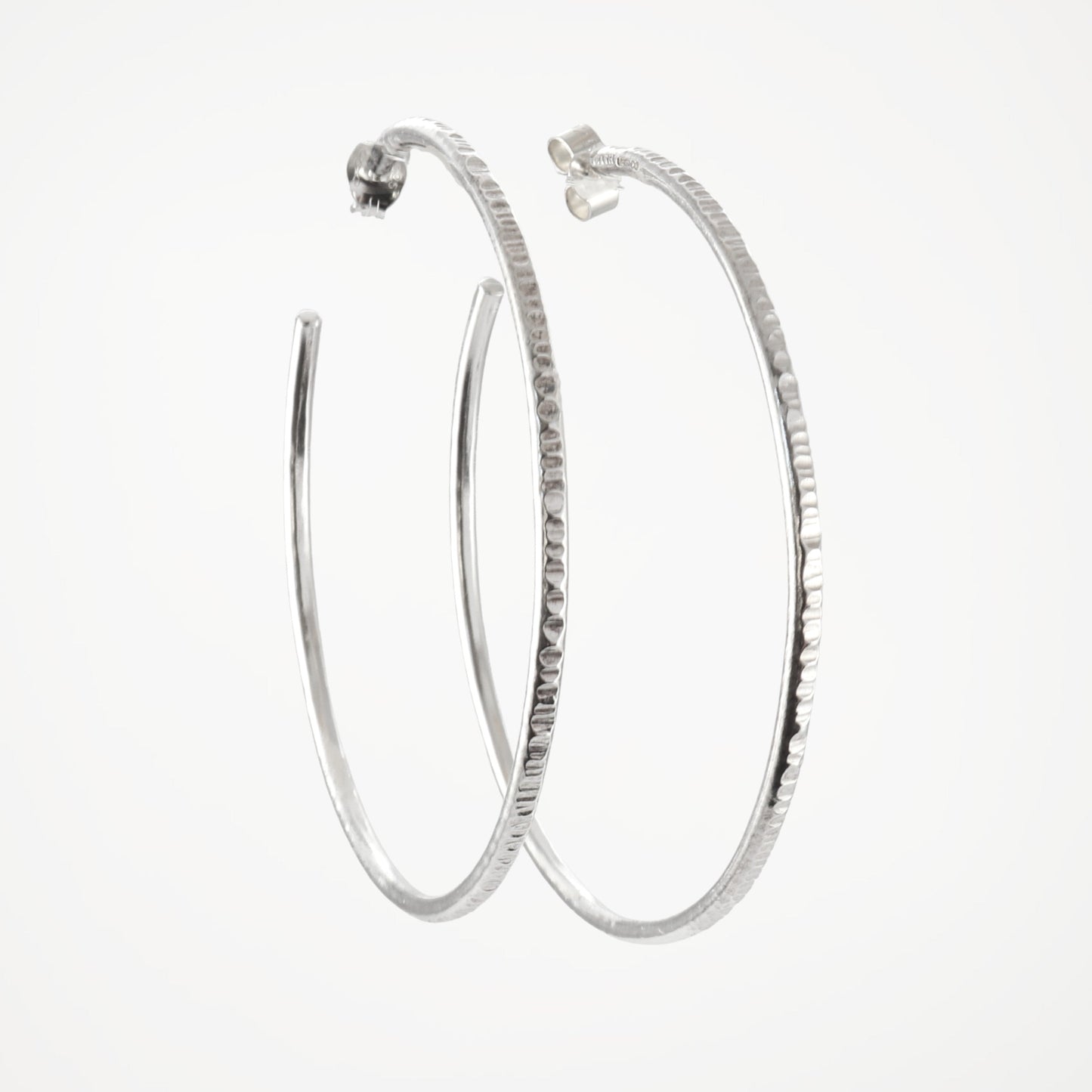 Silver hoop earrings in sterling silver