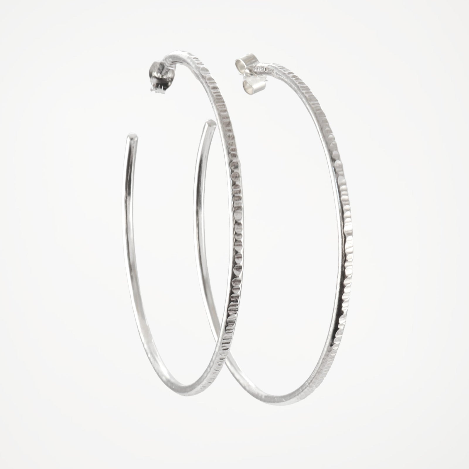 Silver hoop earrings in sterling silver