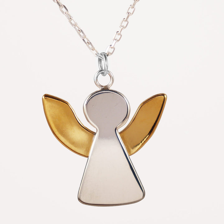 Angel necklace yellow gold vermeil