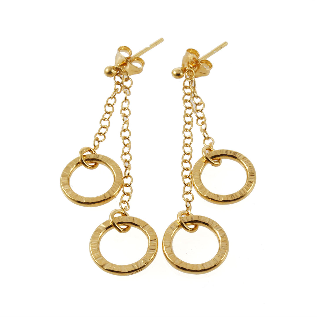 Double circle drops gold vermeil