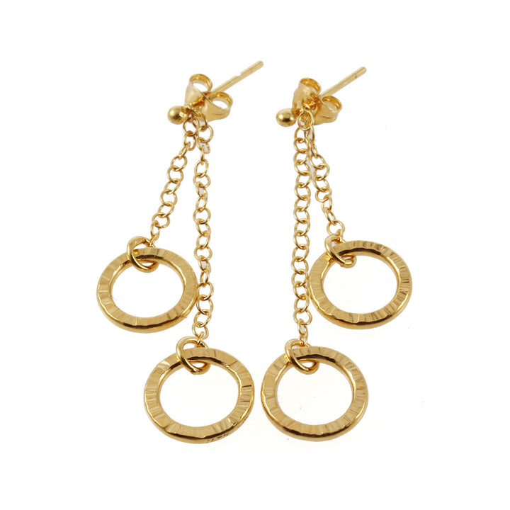 Double circle drops gold vermeil