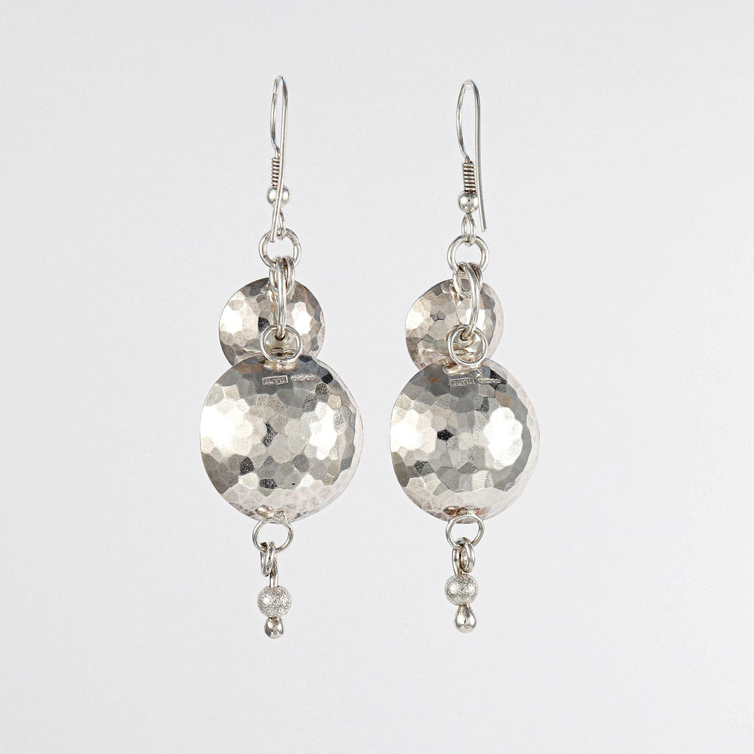 Double domed drop earrings
