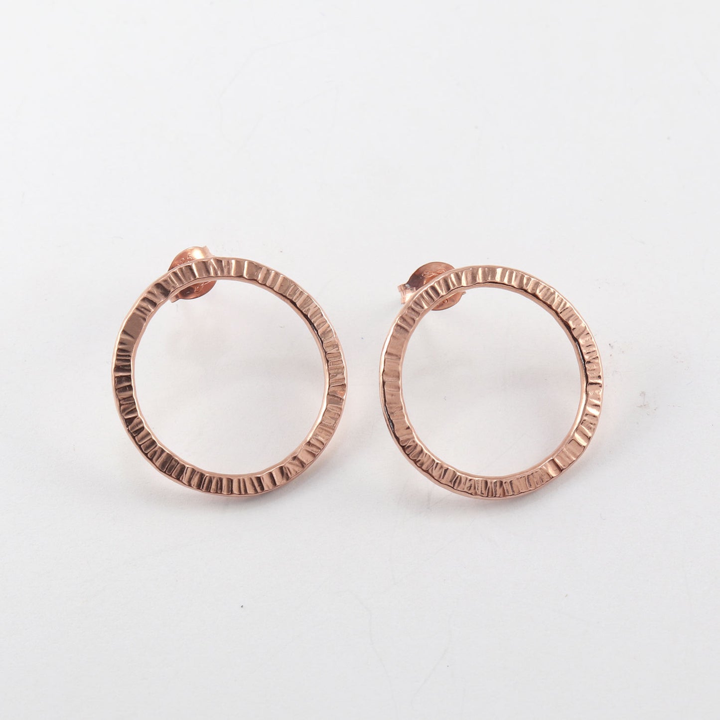 rose gold vermeil circle earrings 
