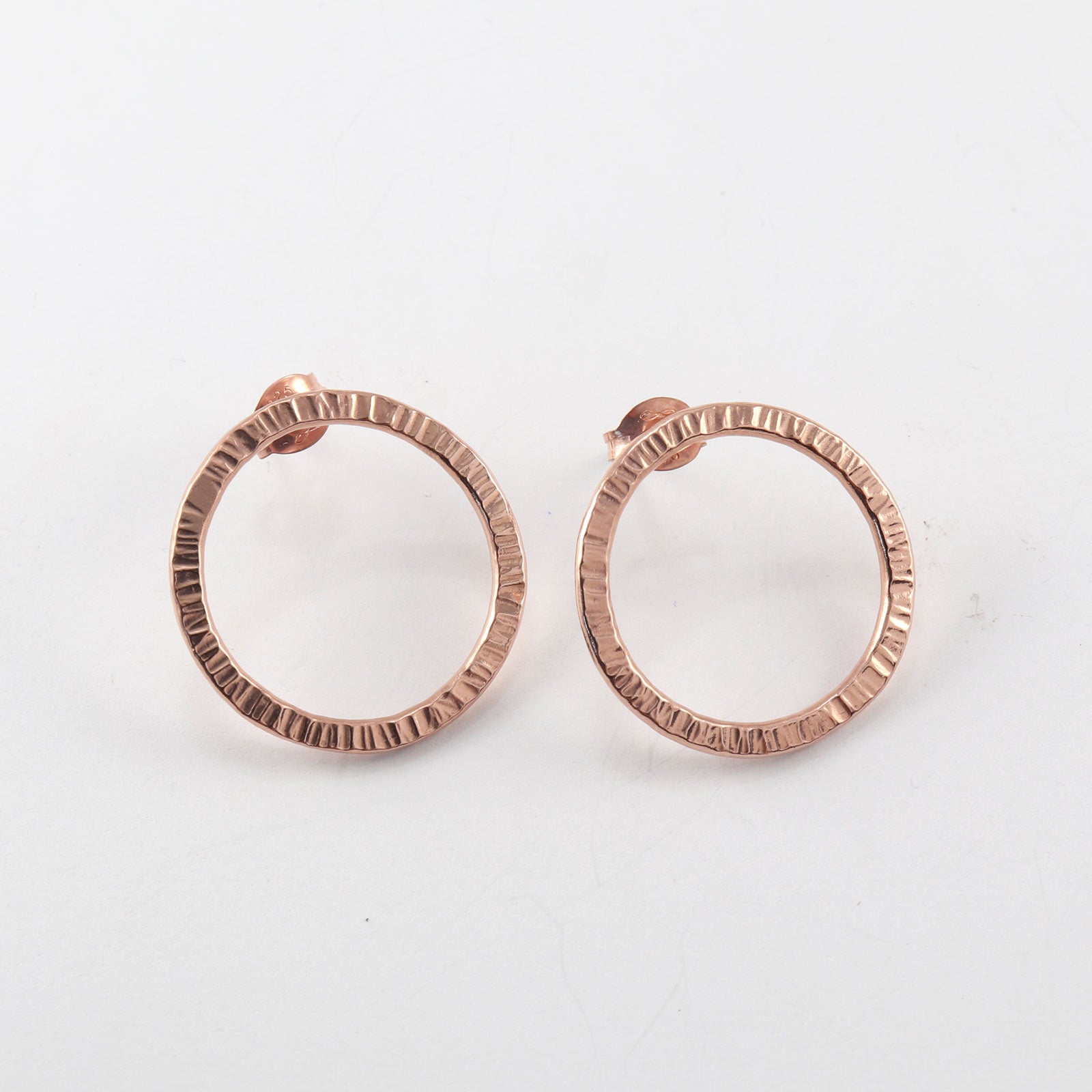 rose gold vermeil circle earrings 
