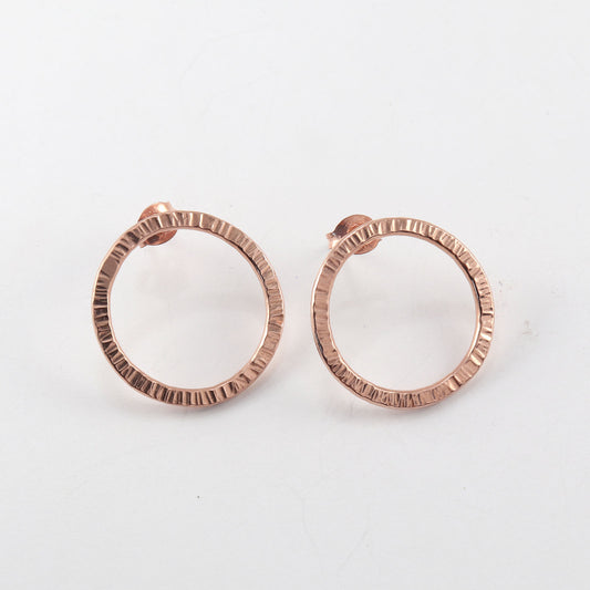 rose gold vermeil circle earrings 