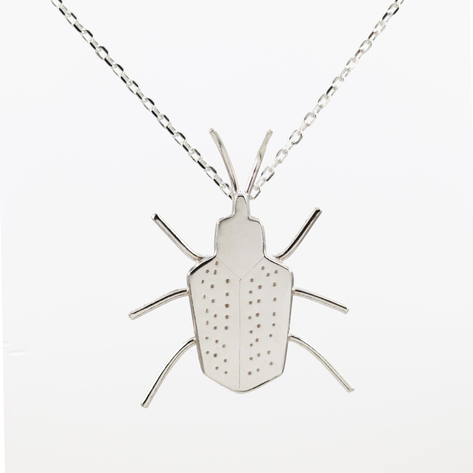 Sterling silver weevil pendant necklace