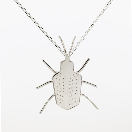 Sterling silver weevil pendant necklace